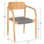 ΠΟΛΥΘΡΟΝΑ OSLO HM9636.08 ΞΥΛΟ TEAK ΦΥΣΙΚΟ & ΓΚΡΙ ΣΧΟΙΝΙ 55x54x80Yεκ. - Image 2