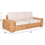 ΣΕΤ ΣΑΛΟΝΙ ΕΞ.ΧΩΡΟΥ TROPEL HM11941 3ΤΜΧ ΦΥΣΙΚΟ RATTAN-ΛΕΥΚΑ ΜΑΞΙΛΑΡΙΑ - Image 2