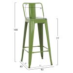 ΣΚΑΜΠΟ BAR ΜΕΤΑΛΛΙΚΟ MELITA ME ΠΛΑΤΗ ΣΕ LIGHT OLIVE GREEN HM8643.13 43Χ43Χ100Yεκ. - Image 3
