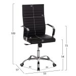 ΚΑΡΕΚΛΑ ΓΡΑΦΕΙΟΥ HM1059.31 ΜΑΥΡΟ PU BOSS ΔΙΕΥΘΥΝΤΟΥ ΠΟΔΙ ΧΡΩΜΙΟΥ 53x57x109Υεκ. - Image 2