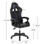 ΚΑΡΕΚΛΑ ΓΡΑΦΕΙΟΥ GAMING MANCER HM1194 ΜΑΥΡΟ PU-ΜΑΥΡΟ ΠΟΛΥΠΡΟΠΥΛΕΝΙΟ 59x69x125Υεκ. - Image 2