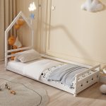 ΚΡΕΒΑΤΙ ΠΑΙΔΙΚΟ HOUSER HM676.03 τ.MONTESSORI ΞΥΛΟ ΠΕΥΚΟ ΛΕΥΚΟ- 190x90εκ - Image 2