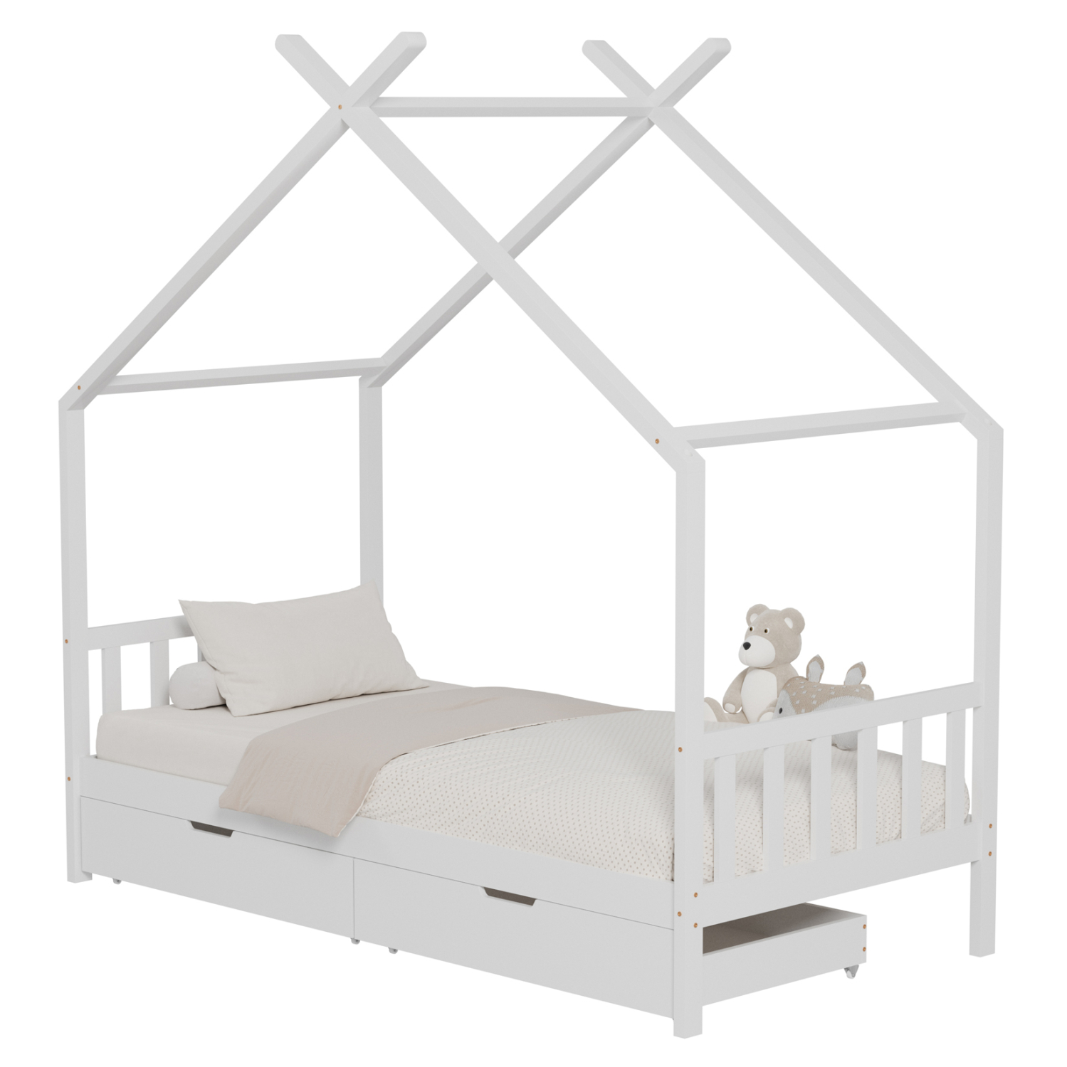 krebati-paidiko-fb968003-tmontessori-2-s ΚΡΕΒΑΤΙ ΠΑΙΔΙΚΟ KLARICE HM680.03 τ.MONTESSORI-2 ΣΥΡΤΑΡΙΑ-ΞΥΛΟ ΠΕΥΚΟΥ ΛΕΥΚΟ-190x90εκ - Image 1