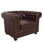 ΠΟΛΥΘΡΟΝΑ T.CHESTERFIELD POLINA HM3011.01 PU ΣΚΟΥΡΟ ΚΑΦΕ 110x90x73Yεκ. - Image 4