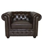 ΠΟΛΥΘΡΟΝΑ T.CHESTERFIELD POLINA HM3011.01 PU ΣΚΟΥΡΟ ΚΑΦΕ 110x90x73Yεκ. - Image 3