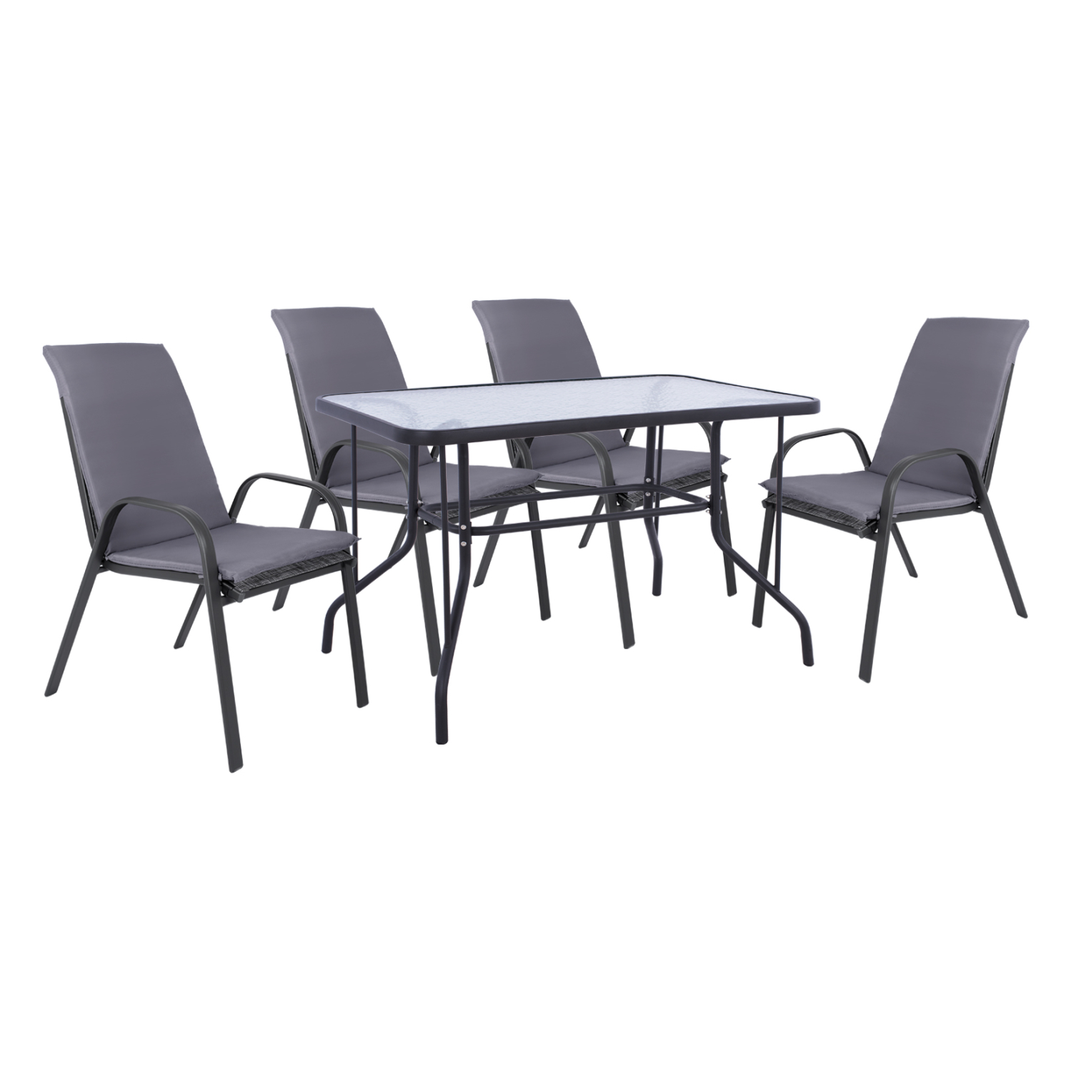 set-trapezarias-5tmch-fb91056601-4-karek ΣΕΤ ΤΡΑΠΕΖΑΡΙΑΣ 5ΤΜΧ HM10566.01- 4 ΚΑΡΕΚΛΕΣ ΜΕ ΜΑΞΙΛΑΡΙ & ΤΡΑΠΕΖΙ 110x60 ΓΚΡΙ - Image 1