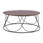 ΤΡΑΠΕΖΑΚΙ ΣΑΛΟΝΙΟΥ ZENA HM8690 MDF TOP ΜΕ ΜΕΤΑΛΛΙΚΟ ΜΑΥΡΟ ΣΚΕΛΕΤΟ Φ90Χ40Υ εκ. - Image 3