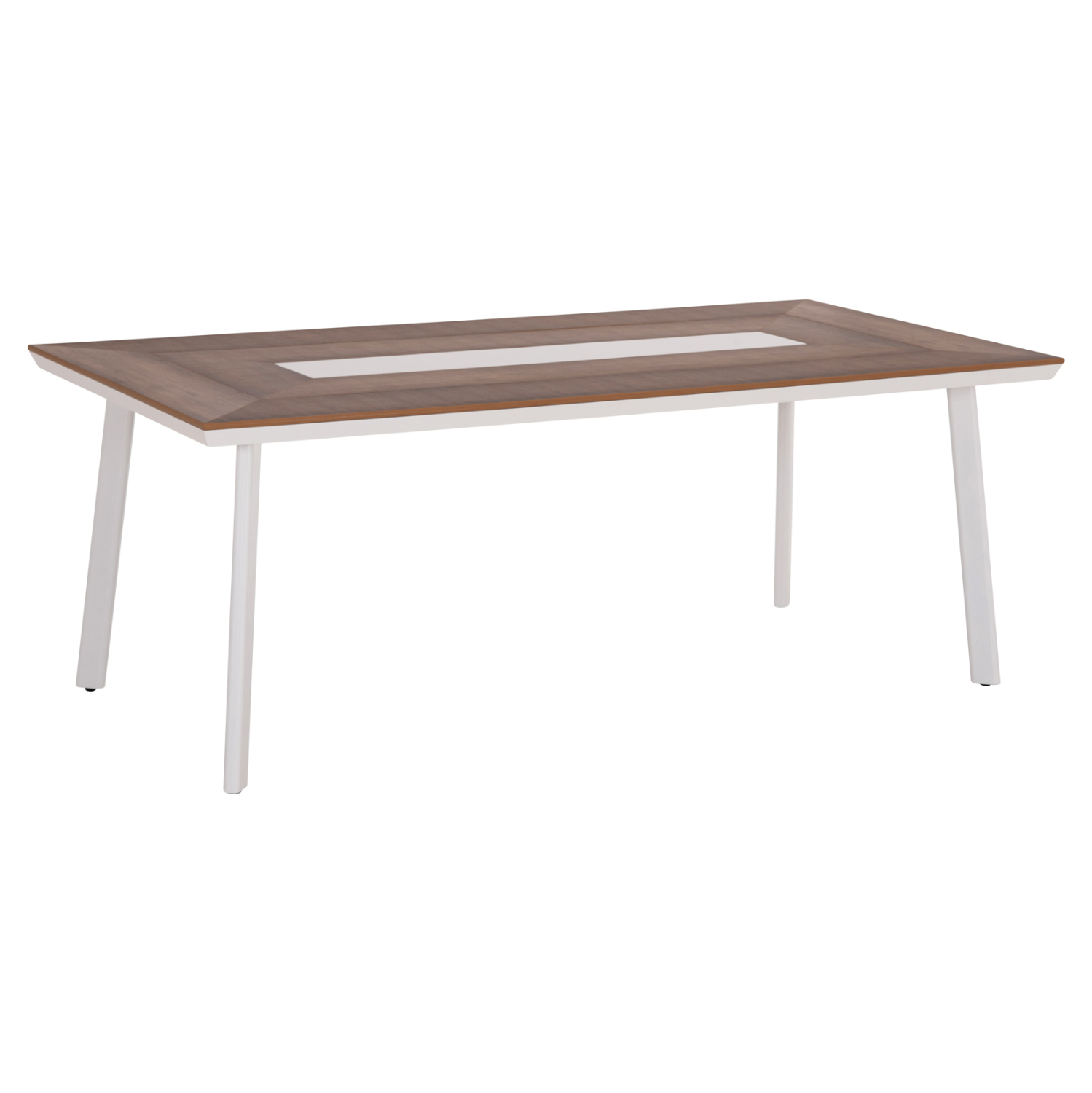 trapezi-aloyminioy-fb9513111-leyko-me-po ΤΡΑΠΕΖΙ ΑΛΟΥΜΙΝΙΟΥ TABER HM5131.11 ΛΕΥΚΟ ΜΕ POLYWOOD TOP 200x100x75Υεκ - Image 1