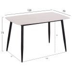 ΤΡΑΠΕΖΙ RAVEN HM9854.01 ΚΕΡΑΜΙΚΟ TOP ΜΑΤ ΛΕΥΚΟ ΜΑΡΜΑΡΟ-ΜΑΥΡΟ ΜΕΤΑΛΛΟ 120x70x73Υεκ. - Image 2