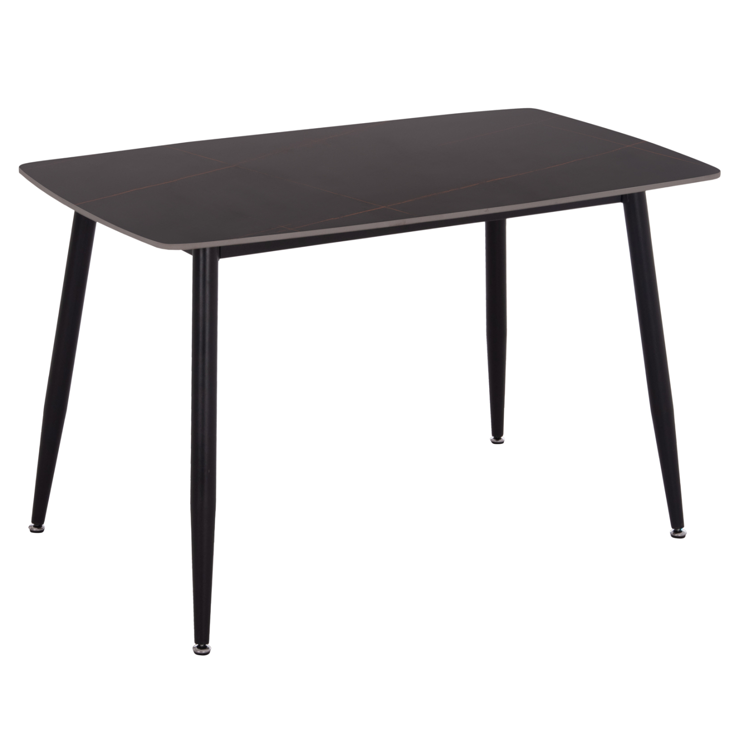 trapezi-fb9985402-keramiko-top-mayro-mar ΤΡΑΠΕΖΙ RAVEN HM9854.02 ΚΕΡΑΜΙΚΟ TOP ΜΑΥΡΟ ΜΑΡΜΑΡΟ-ΜΑΥΡΟ ΜΕΤΑΛΛΟ 120x70x73Υεκ. - Image 1