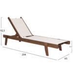 ΞΑΠΛΩΣΤΡΑ MILOS HM10685.01 ΞΥΛΟ ΟΞΙΑΣ ΣΕ ΚΑΡΥΔΙ-ΕΚΡΟΥ TEXTILENE 204x65x31,5-92,5Υεκ. - Image 2