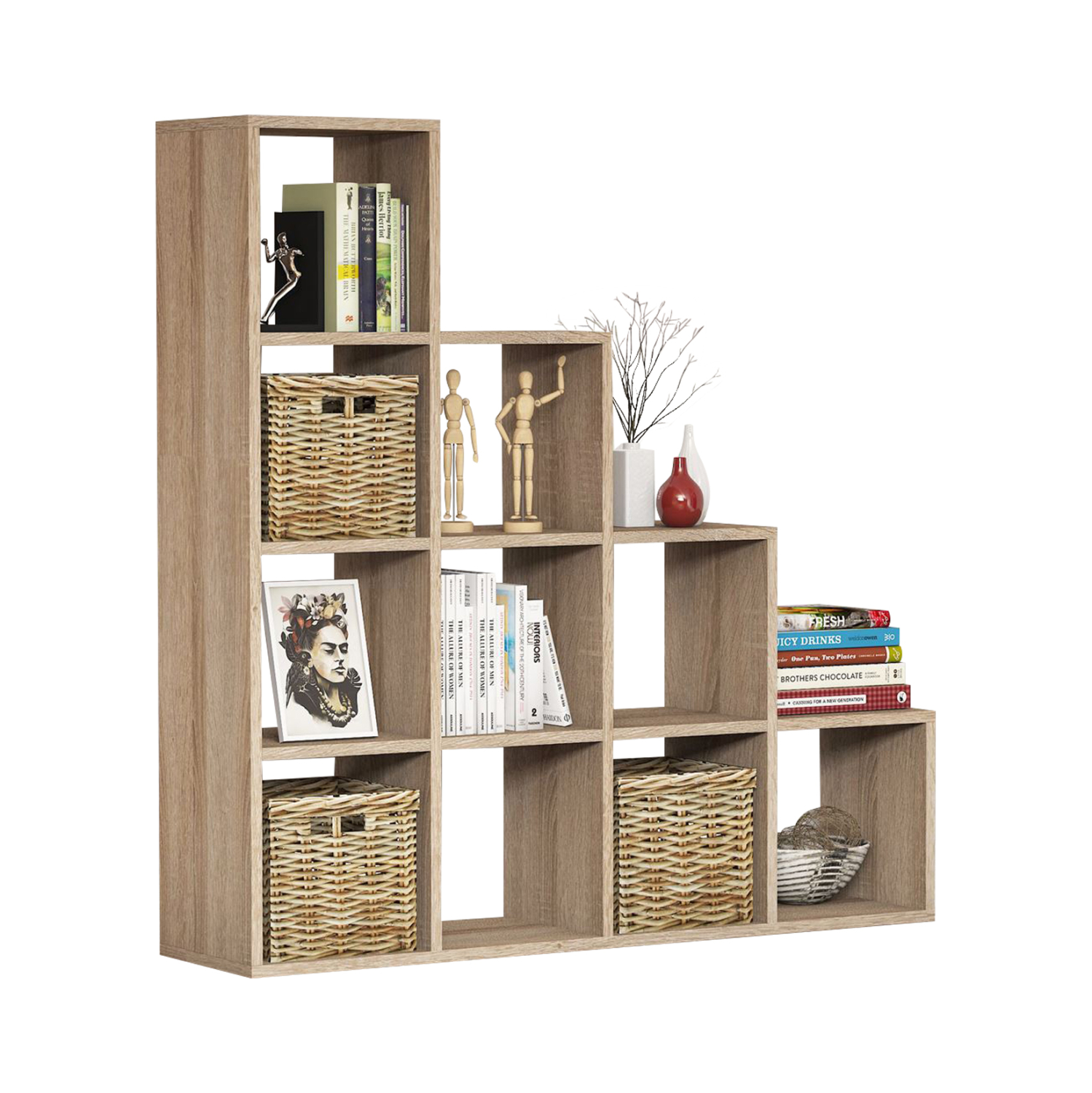 bibliothiki-melaminis-sonoma-120x30x1236 ΒΙΒΛΙΟΘΗΚΗ ΜΕΛΑΜΙΝΗΣ SCALE HM9238.12 SONΟMA 120x30x123,6Υεκ. - Image 1