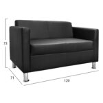 ΚΑΝΑΠΕΣ 2 ΘΕΣΙΟΣ CUBO PU ΜΑΥΡΟ HM3033.02 120χ71χ73Υεκ. - Image 4