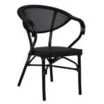 ΠΟΛΥΘΡΟΝΑ ΑΛΟΥΜΙΝΙΟΥ CLAY BAMBOO LOOK ΜΑΥΡΗ ΜΕ TEXTLINE HM5025.02 59x60x82 cm - Image 3