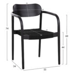 ΠΟΛΥΘΡΟΝΑ OSLO HM9636.12 ΞΥΛΟ TEAK ΜΑΥΡΟ & ΜΑΥΡΟ ΣΧΟΙΝΙ 55x54x80Yεκ. - Image 2