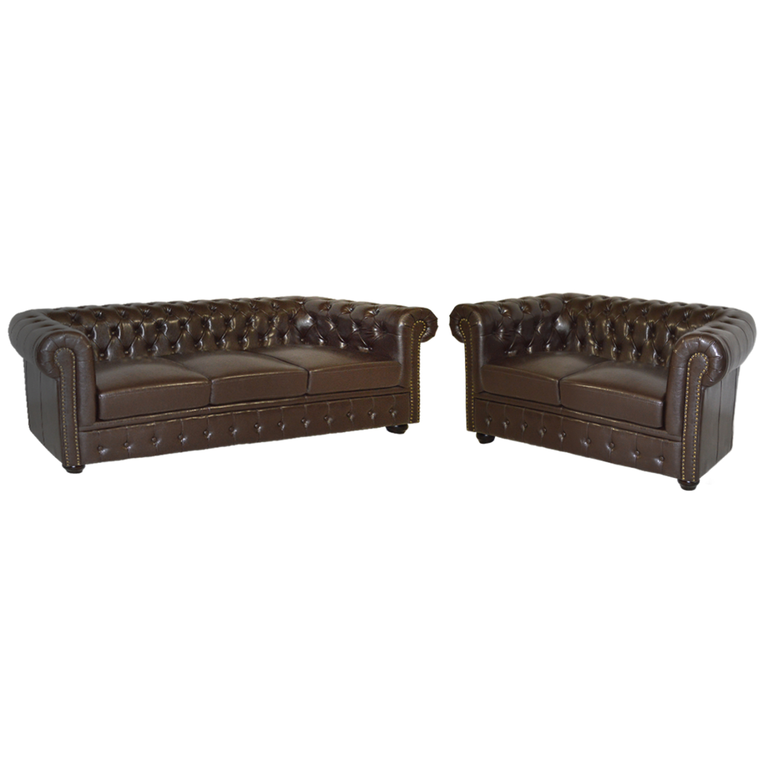 set-saloni-2-thesio-3-thesio-chesterfiel ΣΕΤ ΣΑΛΟΝΙ 2/ΘΕΣΙΟ & 3/ΘΕΣΙΟ CHESTERFIELD ΣΚΟΥΡΟ ΚΑΦΕ - Image 1