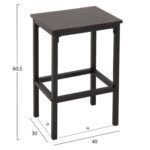 ΣΕΤ ΤΡΑΠΕΖΑΡΙΑ ΜΠΑΡ 5ΤΜΧ BOXY HM9882.13 ΜΑΥΡΟ ΜΕΤΑΛΛΟ-ΜΕΛΑΜΙΝΗ ΜΑΥΡΟ ΜΑΡΜΑΡΟ - Image 2