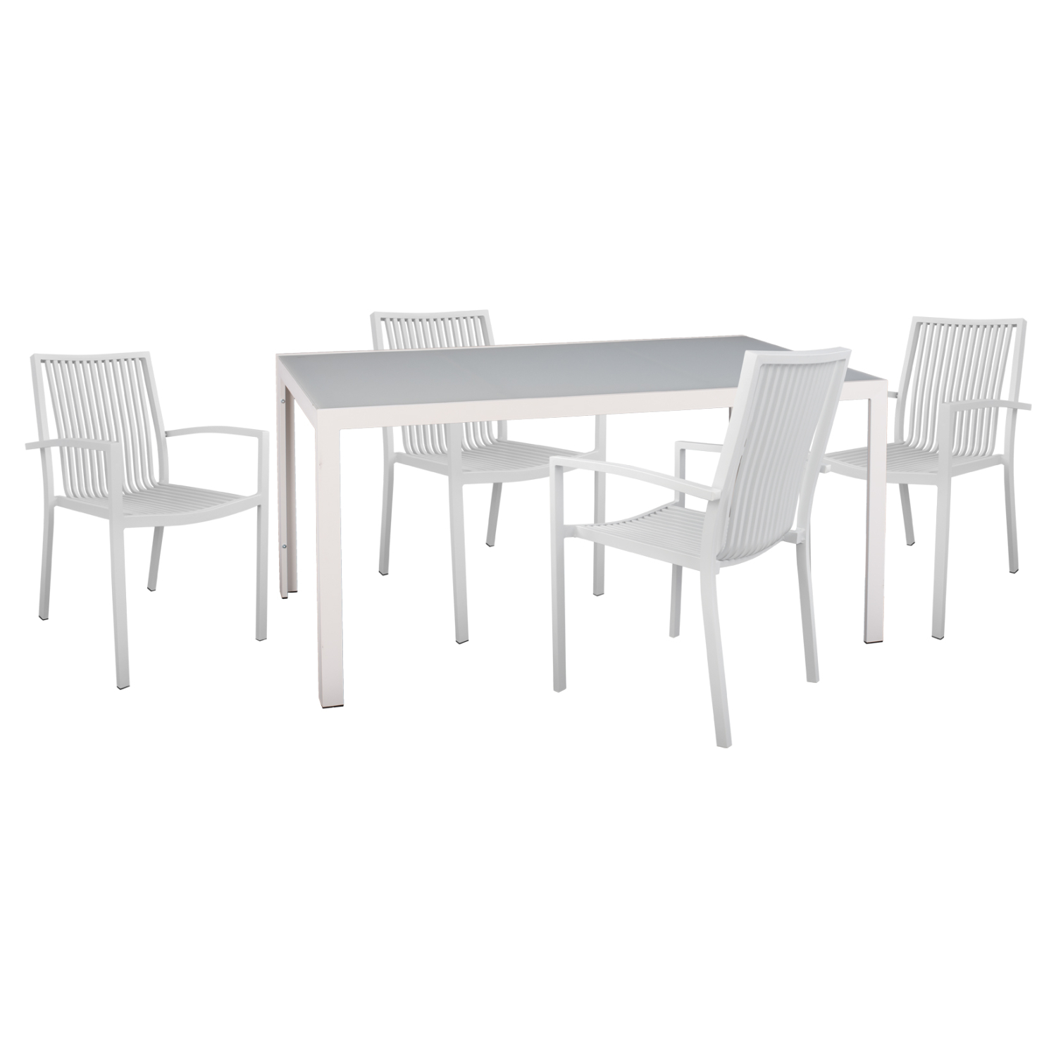 set-trapezarias-5tmch-fb921023-metaltrap ΣΕΤ ΤΡΑΠΕΖΑΡΙΑΣ 5ΤΜΧ BRONCA HM21023 ΜΕΤΑΛ.ΤΡΑΠΕΖΙ-4 ΠΟΛΥΘΡΟΝΕΣ ΑΛΟΥΜΙΝΙΟΥ-ΛΕΥΚΟ - Image 1