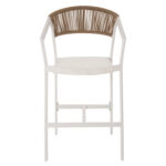 ΣΚΑΜΠΟ ΑΛΟΥΜΙΝΙΟΥ MIRI ΛΕΥΚΟ HM5892.32 ΜΕΣ. ΥΨΟΥΣ-ΜE RATTAN & TΕΧΤLINE 57x57x99,5Yεκ. - Image 3