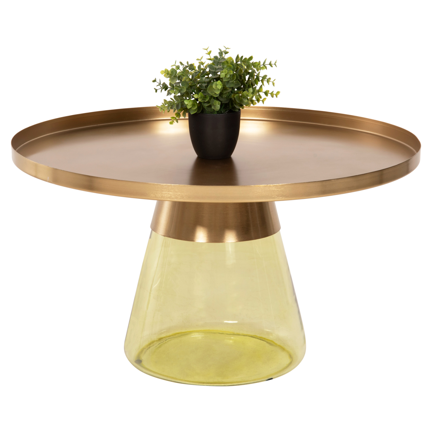 trapezi-salonioy-fb99724-basi-prasino-gy ΤΡΑΠΕΖΙ ΣΑΛΟΝΙΟΥ SCAL HM9724 ΒΑΣΗ ΠΡΑΣΙΝΟ ΓΥΑΛΙ-TOP ΧΡΥΣΟ ΜΕΤΑΛΛΟ Φ76x43,5Υεκ - Image 1