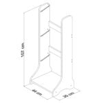 ΕΠΙΠΛΟ ΑΠΟΘΗΚΕΥΣΗΣ FRED HM18208.01 ΛΕΥΚΗ ΜΕΛΑΜΙΝΗ 44x35x107Υεκ. - Image 2
