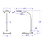 ΦΩΤΙΣΤΙΚΟ ΓΡΑΦΕΙΟΥ LED BLAIN HM4444.01 ΛΕΥΚΟ ABS 13,6x17,7x40Υ εκ. - Image 2
