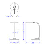 ΦΩΤΙΣΤΙΚΟ ΓΡΑΦΕΙΟΥ LED BLAIN HM4459.02 ΜΑΥΡΟ ABS & ΣΙΛΙΚΟΝΗ 17x26,6x34,5Υ εκ. - Image 2