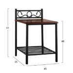 ΚΟΜΟΔΙΝΟ SUZIE HM388 ΑΠΟ ΜΕΤΑΛΛΟ ΚΑΙ ΞΥΛΟ 45x35x48-61Y εκ. - Image 3