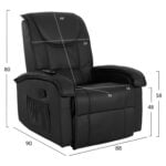 ΠΟΛΥΘΡΟΝΑ RELAX ΜΕ ΜΗΧΑΝΙΣΜΟ MASSAGE ROCCA HM0026.01 PU ΜΑΥΡΟ 88x90x80 εκ. - Image 2