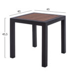 ΤΡΑΠΕΖΙ ΑΛΟΥΜΙΝΙΟΥ SABRA HM5403.02 ΓΚΡΙ ΜΕ POLYWOOD 45Χ45X45,5Yεκ. - Image 3