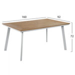 ΤΡΑΠΕΖΙ ΑΛΟΥΜΙΝΙΟΥ TABER ΜΕ POLYWOOD HM5132.11 ΛΕΥΚΟ 160x92x72Υ - Image 3