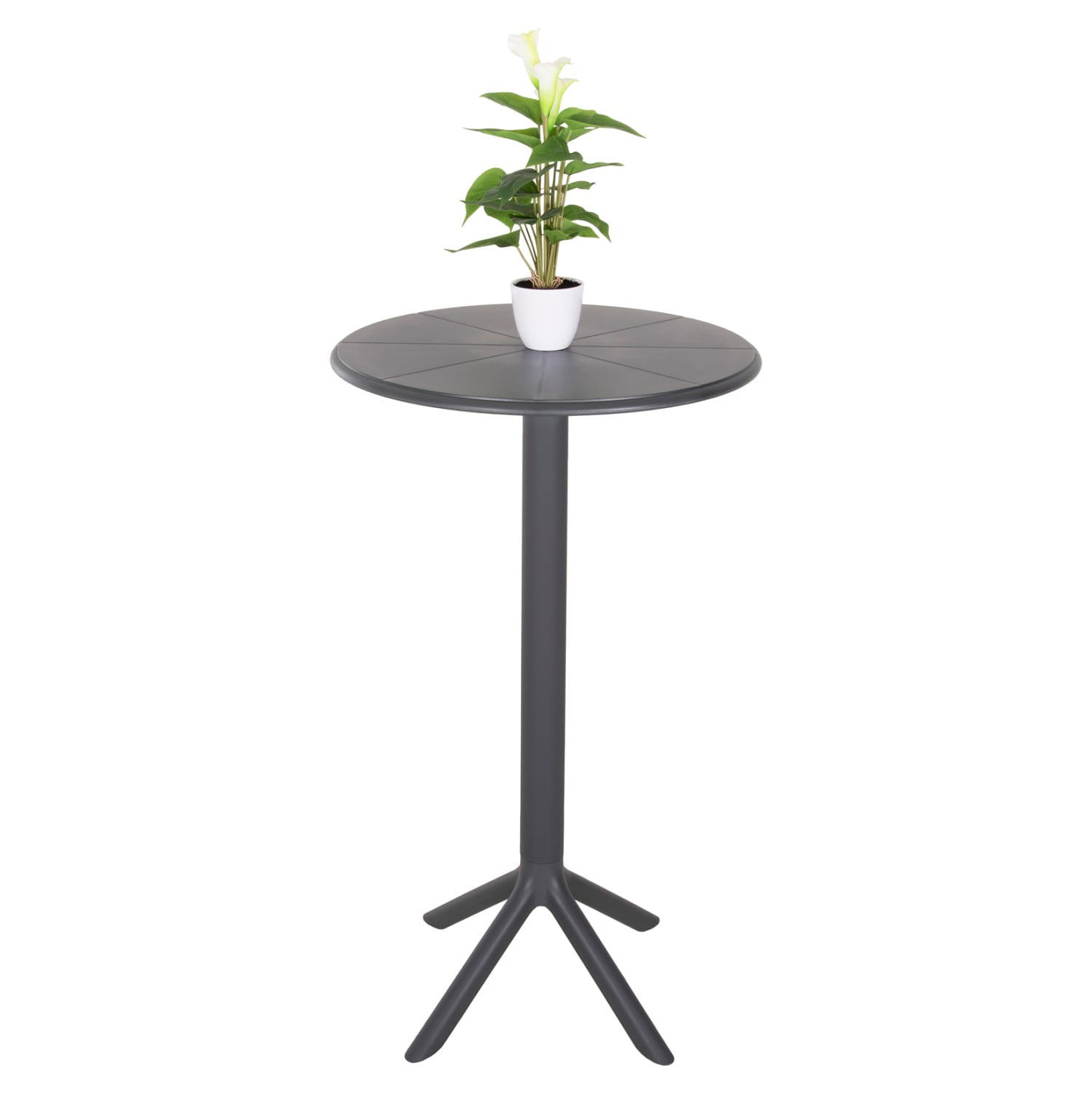 trapezi-mpar-stroggylo-fb9612620-polypro ΤΡΑΠΕΖΙ ΜΠΑΡ ΣΤΡΟΓΓΥΛΟ TERRIN HM6126.20 ΠΟΛΥΠΡΟΠΥΛΕΝΙΟ ΓΚΡΙ Φ60x106Υεκ. - Image 1