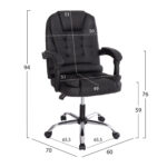 ΚΑΡΕΚΛΑ ΓΡΑΦΕΙΟΥ LAGOM HM1198 ΜΑΥΡO PVC-ΜΕΤΑΛ.ΒΑΣΗ-ΜΑΥΡΟΣ ΣΚΕΛΕΤΟΣ 60x70x104Υεκ - Image 2