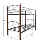 ΚΟΥΚΕΤΑ ΚΡΕΒΑΤΙ STOREY HM687 ΜΑΥΡΟ ΜΕΤΑΛΛΟ-ΚΑΡΥΔΙ RUBBERWOOD-ΓΙΑ ΣΤΡΩΜΑ 190x90εκ - Image 2