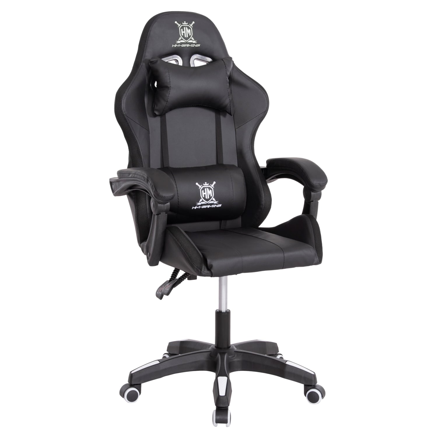 polythrona-gaming-fb9120304-mayro-leyko- ΠΟΛΥΘΡΟΝΑ GAMING DARREN HM1203.04 ΜΑΥΡΟ-ΛΕΥΚΟ PVC 58.5x100x120Υεκ. - Image 1