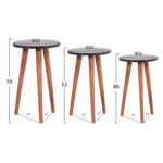 ΣΕΤ ΤΡΑΠΕΖΙ ΣΑΛΟΝΙΟΥ & 3 ΒΟΗΘ.ΤΡΑΠΕΖΙΑ VITAL HM18180.02 ΜΕΛΑΜΙΝΗ ΜΑΥΡΟ ΜΑΡΜΑΡΟ-ΚΑΡΥΔΙ ΠΟΔΙΑ - Image 2