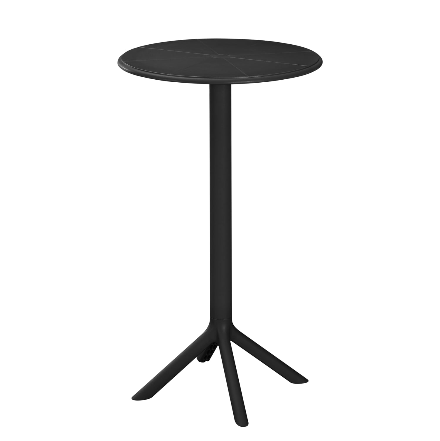 trapezi-mpar-stroggylo-fb9612612-polypro ΤΡΑΠΕΖΙ ΜΠΑΡ ΣΤΡΟΓΓΥΛΟ TERRIN HM6126.12 ΠΟΛΥΠΡΟΠΥΛΕΝΙΟ ΜΑΥΡΟ Φ61x107Υεκ. - Image 1