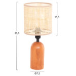 ΕΠΙΤΡΑΠΕΖΙΟ ΦΩΤΙΣΤΙΚΟ LYKTUR HM4709 ΜΠΕΖ ΚΑΠΕΛΟ WICKER-ΞΥΛΙΝΗ ΒΑΣΗ Φ15,5x35,5Υεκ. - Image 2