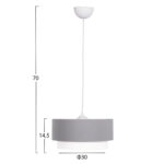 ΦΩΤΙΣΤΙΚΟ ΟΡΟΦΗΣ ΚΥΛΙΝΔΡΙΚΟ KRIKS HM4706.01 PVC ΣΕ ΛΕΥΚΟ-ΓΚΡΙ Φ30x70Υεκ. - Image 2