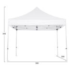 GAZEBO ΕΠΑΓΓΕΛΜΑΤΙΚΟ ΒΑΡΕΩΣ ΤΥΠΟΥ CRESSEN HM6305 ΠΤΥΣΣΟΜΕΝΟ ΑΛΟΥΜΙΝΙΟΥ 3x3x3,4Y - Image 2