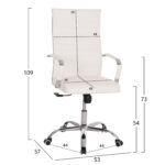 ΚΑΡΕΚΛΑ ΓΡΑΦΕΙΟΥ BOSS ΔΙΕΥΘΥΝΤΟΥ HM1059.32 ΛΕΥΚΟ PU ΠΟΔΙ ΧΡΩΜΙΟΥ 53x57x109Υεκ. - Image 2