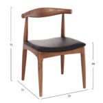 KΑΡΕΚΛΑ ΤΡΑΠΕΖΑΡΙΑΣ ALOR HM9947.03 RUBBERWOOD ΚΑΡΥΔΙ-ΜΑΥΡΟ PU 55x51x75Υεκ - Image 2