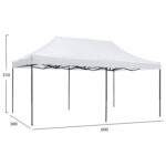 ΚΙΟΣΚΙ/GAZEBO MATTHEW HM6312 ΠΤΥΣΣΟΜΕΝΟ-ΣΚΕΛΕΤΟΣ ΜΕΤΑΛ.ΜΑΥΡΟΣ-ΛΕΥΚΟ ΥΦΑΣΜΑ 300x600x310Yεκ - Image 2