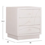 ΚΟΜΟΔΙΝΟ ΣΕΙΡΑ SANTORINI HM18047 MDF ΣΕ ΥΠΟΛΕΥΚΟ ΧΡΩΜΑ-3 ΣΥΡΤΑΡIA 48x38x55,5Υεκ. - Image 2