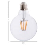 ΛΑΜΠΤΗΡΑΣ GLOBO LED FILAMENT 8W E27 2700K ΔΙΑΦΑΝΟΣ DIMMABLE HM4050.01 - Image 3