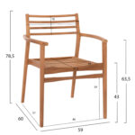 ΠΟΛΥΘΡΟΝΑ MOOSEN HM9936 ΜΑΣΙΦ ΞΥΛΟ TEAK ΣΕ ΦΥΣΙΚΟ 59x60x78,5Υ - Image 2