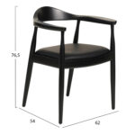 ΠΟΛΥΘΡΟΝΑ ΤΡΑΠΕΖΑΡΙΑΣ ADOR HM9948.02 RUBBERWOOD ΚΑΙ PU-ΜΑΥΡΟ 62x54x76,5Υεκ - Image 2