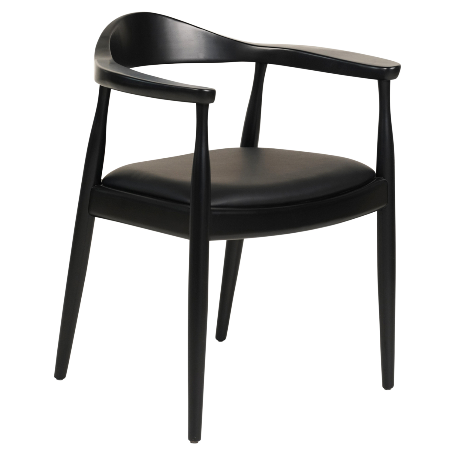 polythrona-trapezarias-fb9994802-rubberw ΠΟΛΥΘΡΟΝΑ ΤΡΑΠΕΖΑΡΙΑΣ ADOR HM9948.02 RUBBERWOOD ΚΑΙ PU-ΜΑΥΡΟ 62x54x76,5Υεκ - Image 1