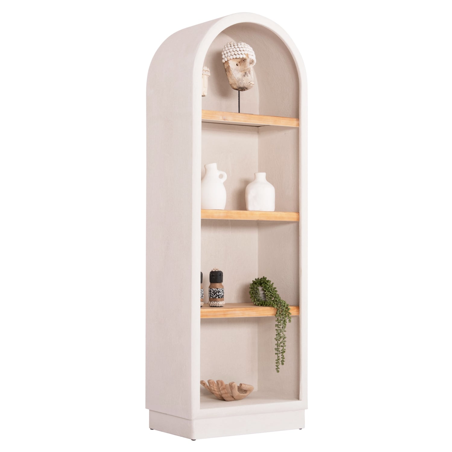 rafiera-fb918045-mdf-ypoleyko-rafia-xylo ΡΑΦΙΕΡΑ ΣΕΙΡΑ SANTORINI HM18045 MDF ΥΠΟΛΕΥΚΟ-ΡΑΦΙΑ ΞΥΛΟ ΕΛΑΤΟΥ ΦΥΣΙΚΟ 60x38,5x179Υεκ. - Image 1