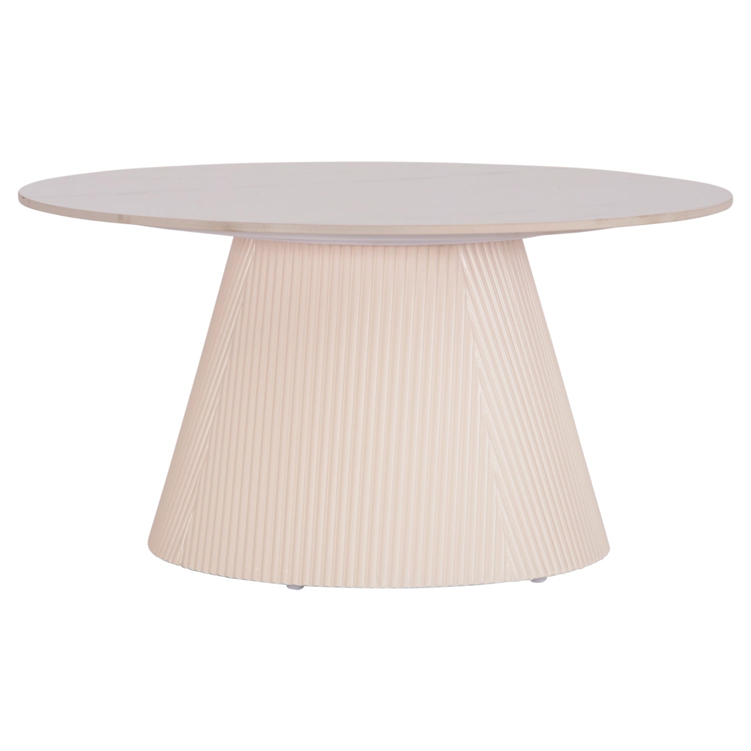 trapezi-salonioy-fb91802202-keramiko-top ΤΡΑΠΕΖΙ ΣΑΛΟΝΙΟΥ DUNCAN HM18022.02 ΚΕΡΑΜΙΚΟ TOP-MDF ΒΑΣΗ-ΚΡΕΜ ΛΕΥΚΟ Φ80x41Υεκ. - Image 1